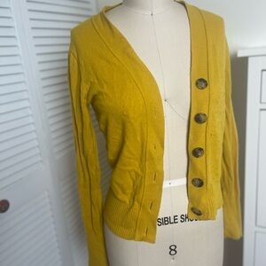 J. Crew Mustard Button-Up Women's Cardigan